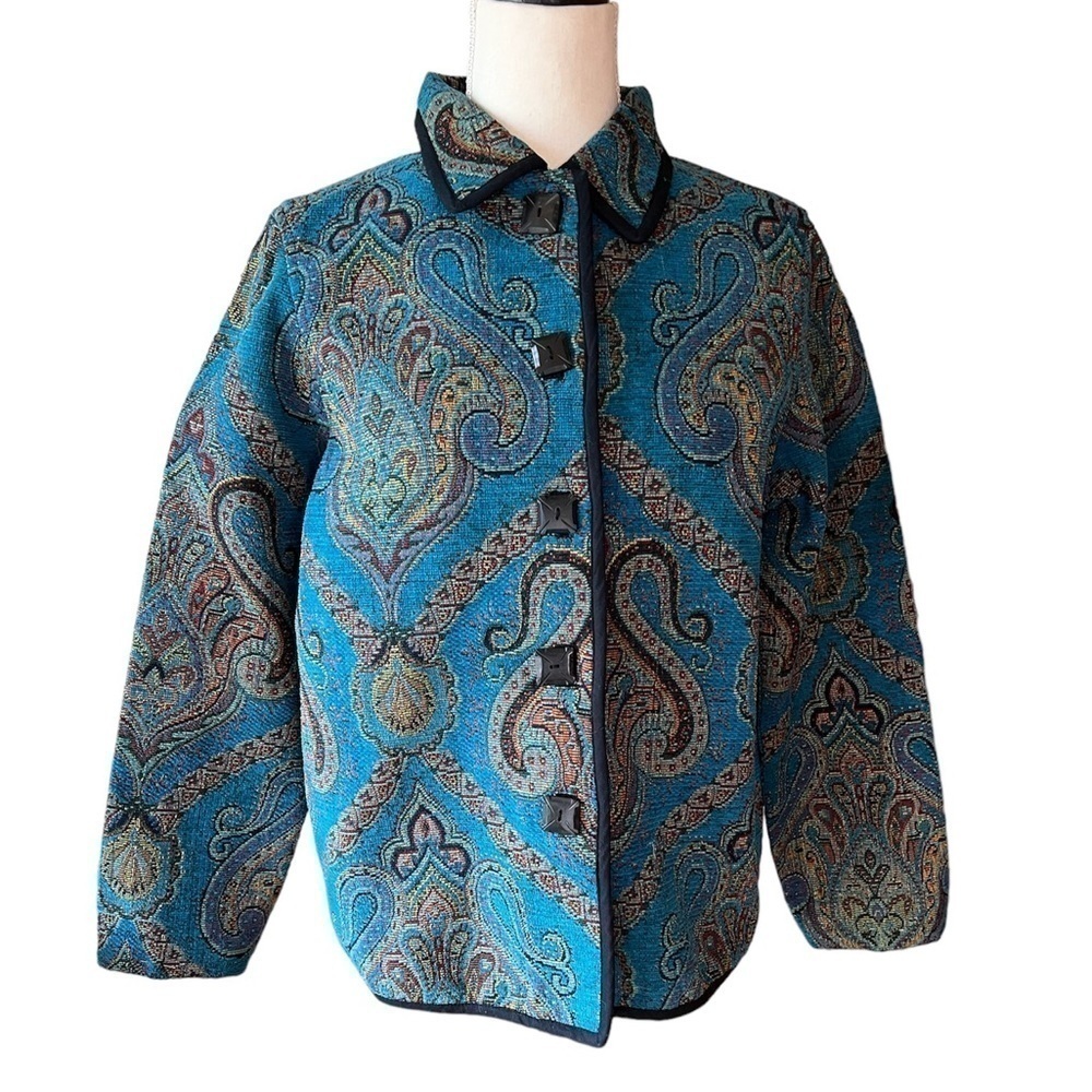Vintage New Direction paisley brocade vintage 80s cotton blazer EUC size S